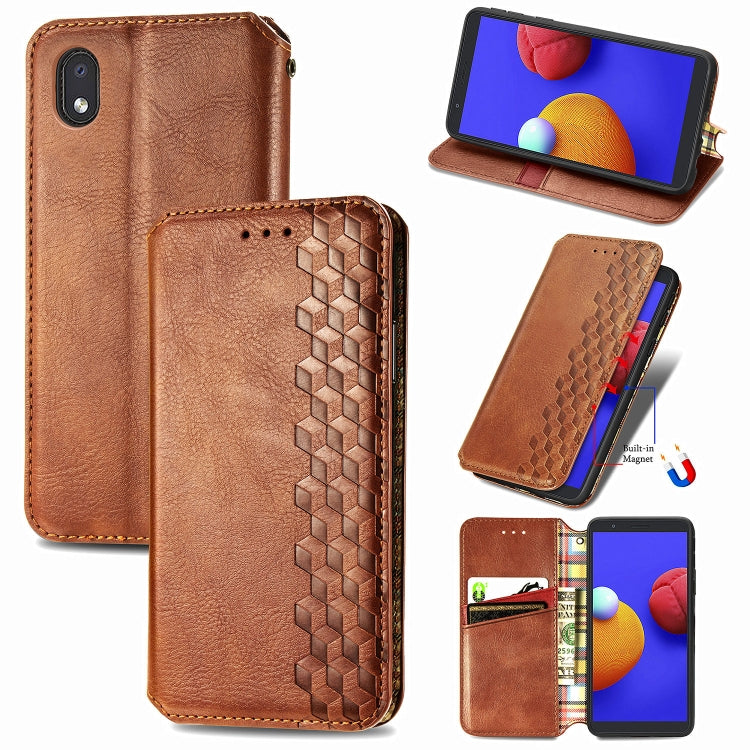 Cubic Grid Pressed Horizontal Flip Magnetic PU Leather Case with Holder & Card Slots & Wallet
