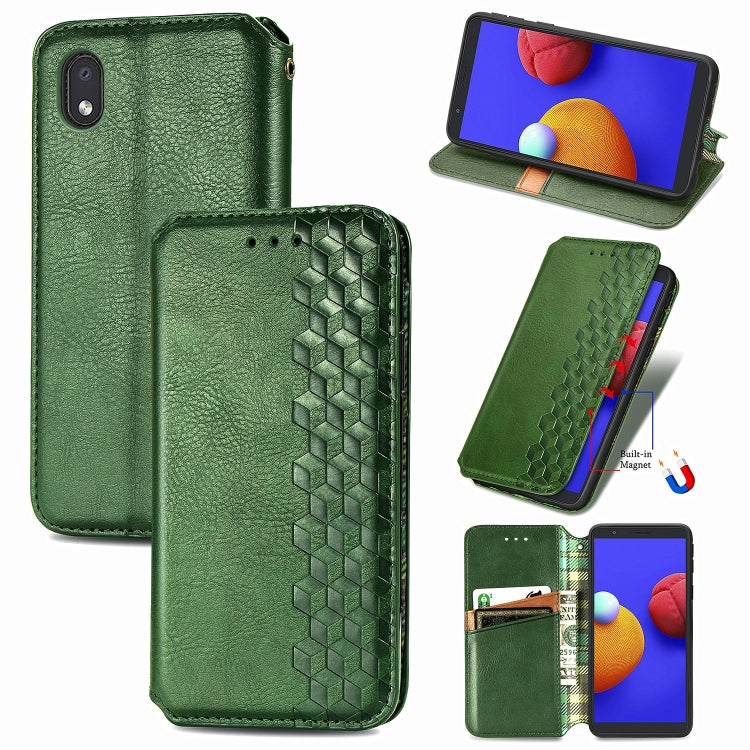 Cubic Grid Pressed Horizontal Flip Magnetic PU Leather Case with Holder & Card Slots & Wallet