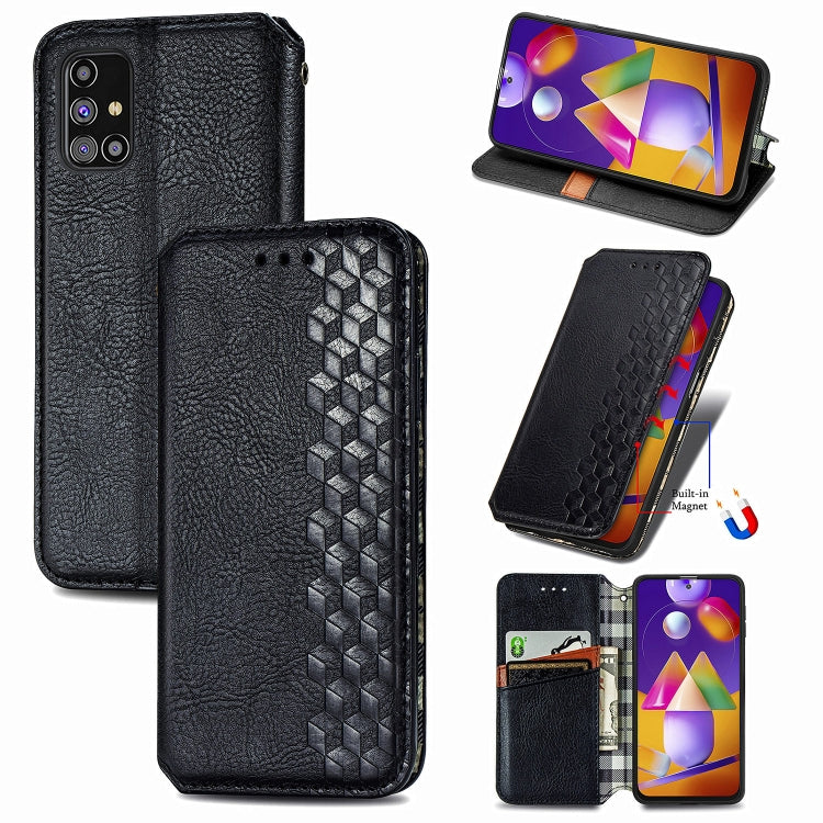 Cubic Grid Pressed Horizontal Flip Magnetic PU Leather Case with Holder & Card Slots & Wallet