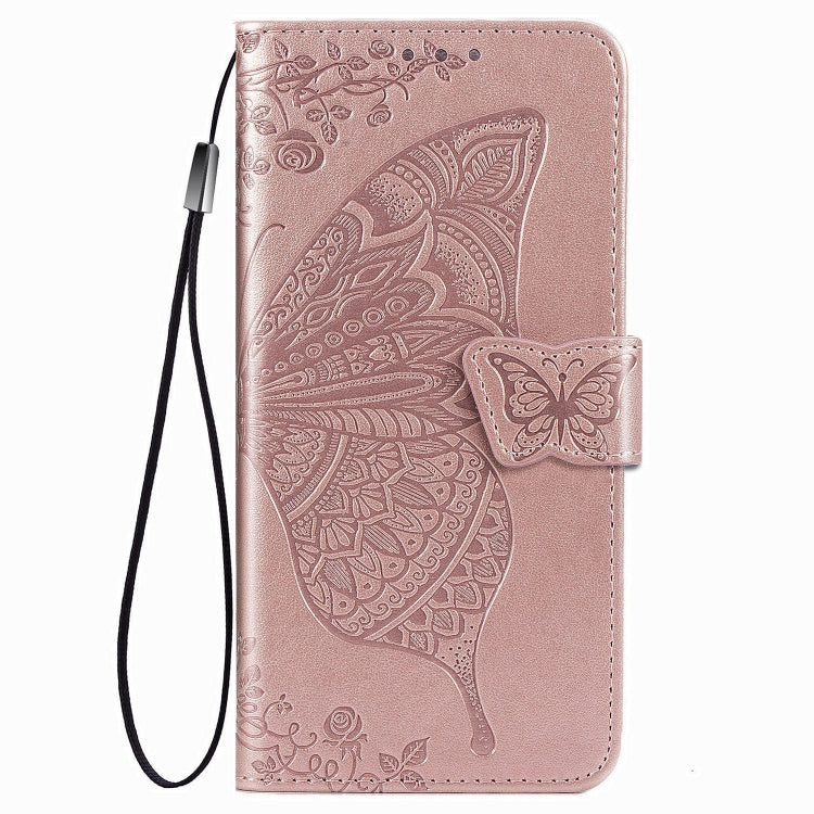 Butterfly Love Flower Embossed Horizontal Flip Leather Case with Holder & Card Slots & Wallet & Lanyard