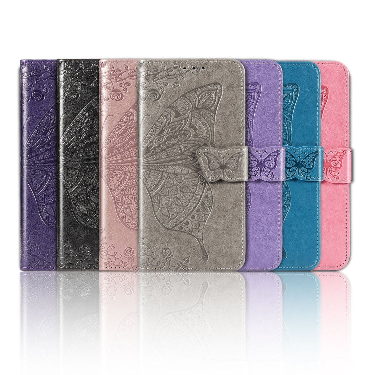 Butterfly Love Flower Embossed Horizontal Flip Leather Case with Holder & Card Slots & Wallet & Lanyard
