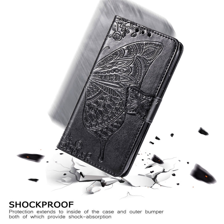 Butterfly Love Flower Embossed Horizontal Flip Leather Case with Holder & Card Slots & Wallet & Lanyard