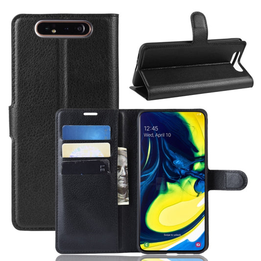 Litchi Texture Wallet Leather Stand Protective Case for Samsung A80/A90