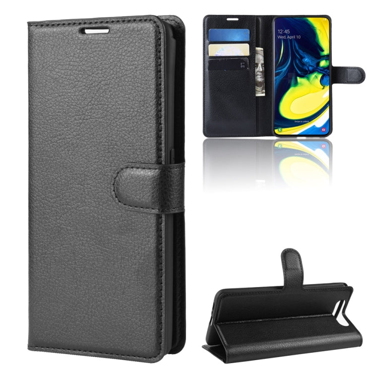 Litchi Texture Wallet Leather Stand Protective Case for Samsung A80/A90