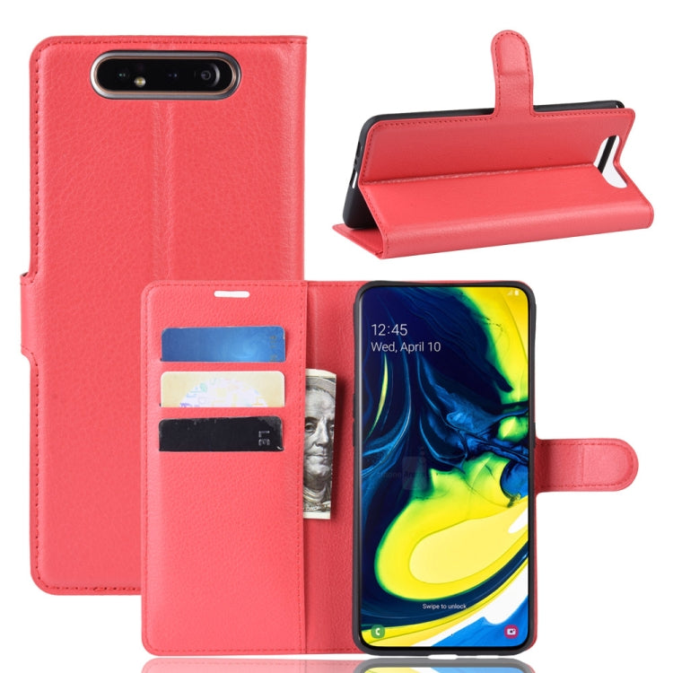 Litchi Texture Wallet Leather Stand Protective Case for Samsung A80/A90