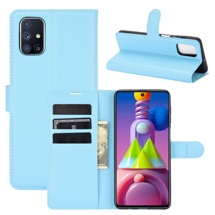 For Samsung Galaxy M51 (Side Fingerprint) Litchi Texture Horizontal Flip Protective Case with Holder & Card Slots & Wallet