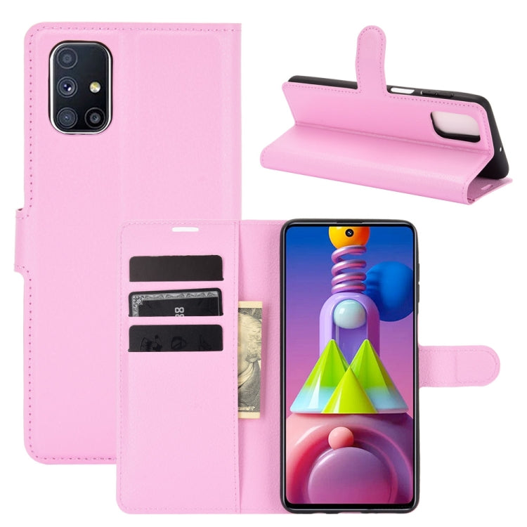 For Samsung Galaxy M51 (Side Fingerprint) Litchi Texture Horizontal Flip Protective Case with Holder & Card Slots & Wallet