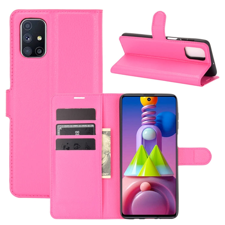 For Samsung Galaxy M51 (Side Fingerprint) Litchi Texture Horizontal Flip Protective Case with Holder & Card Slots & Wallet