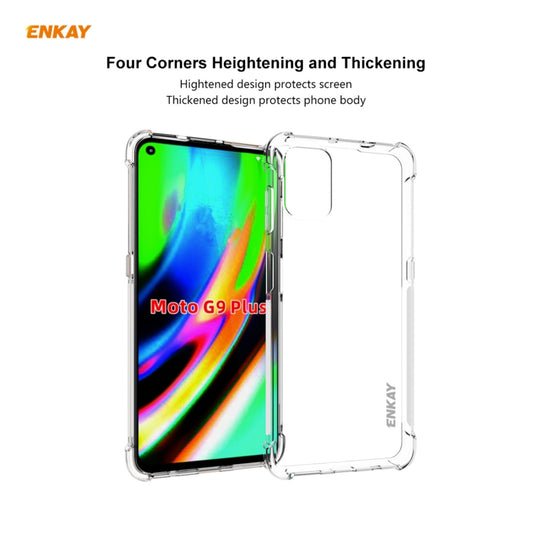 Hat-Prince ENKAY Clear TPU Shockproof Case Soft Anti-slip Cover + 0.26mm 9H 2.5D Tempered Glass Protector Film