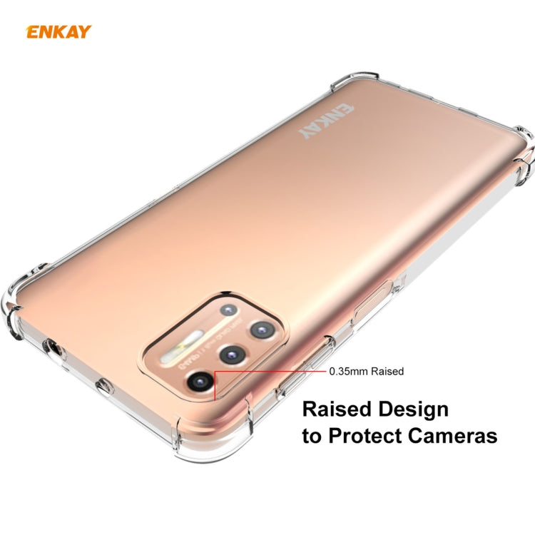 Hat-Prince ENKAY Clear TPU Shockproof Case Soft Anti-slip Cover + 0.26mm 9H 2.5D Tempered Glass Protector Film