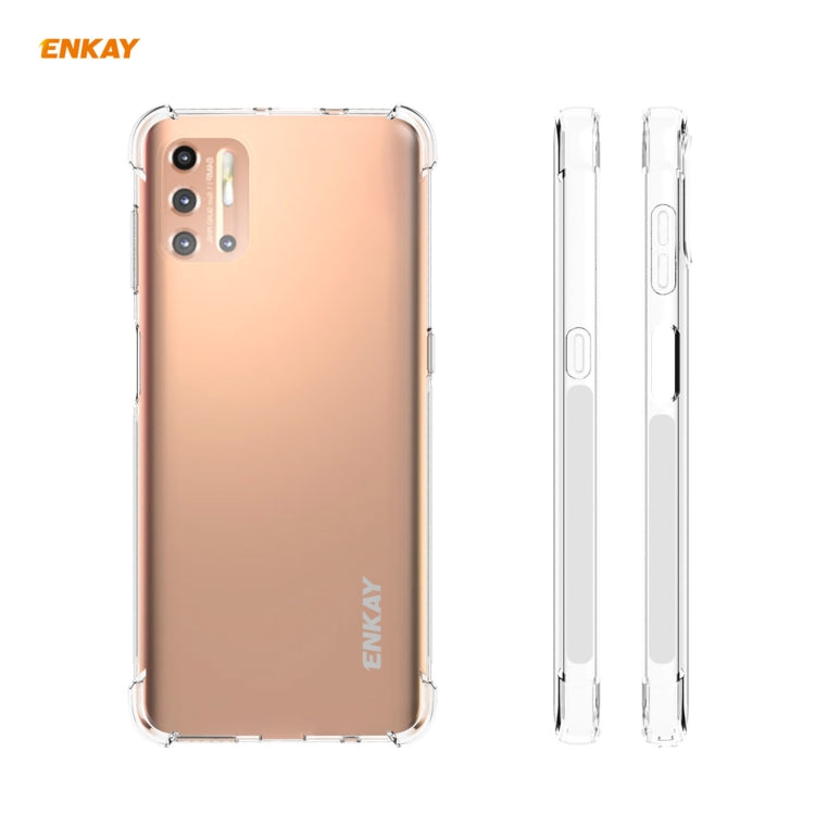 Hat-Prince ENKAY Clear TPU Shockproof Case Soft Anti-slip Cover + 0.26mm 9H 2.5D Tempered Glass Protector Film