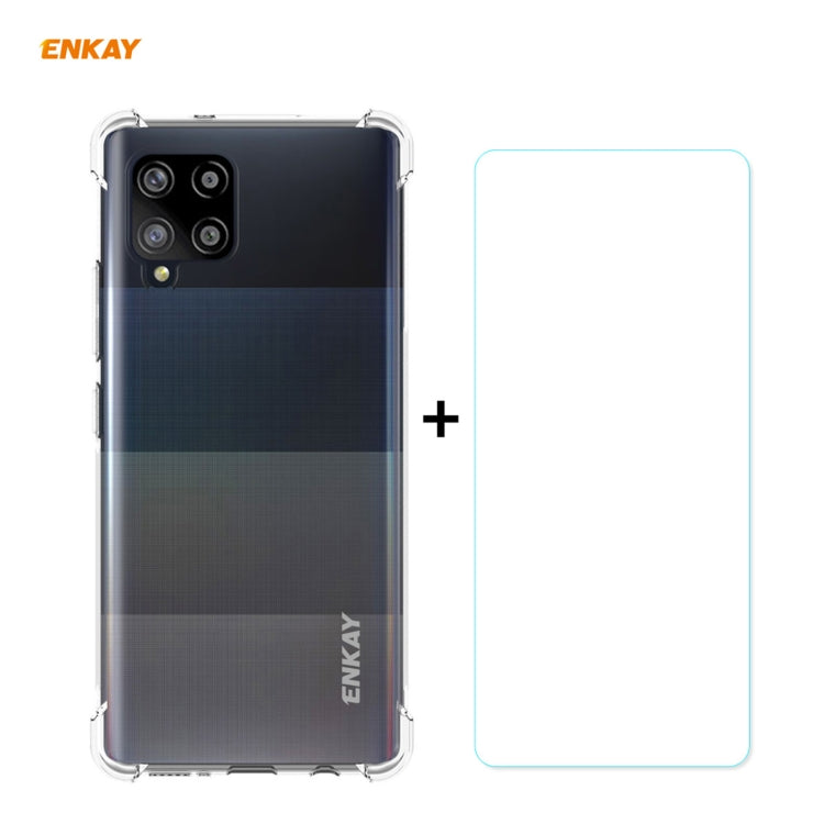 Hat-Prince ENKAY Clear TPU Shockproof Case Soft Anti-slip Cover + 0.26mm 9H 2.5D Tempered Glass Protector Film