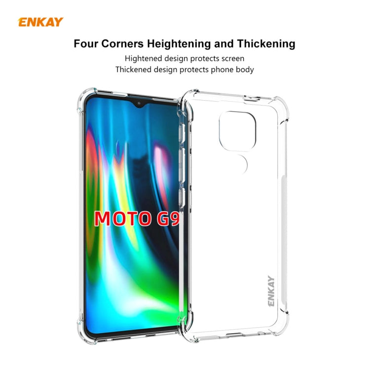 Hat-Prince ENKAY Clear TPU Shockproof Case Soft Anti-slip Cover + 0.26mm 9H 2.5D Full Glue Full Coverage Tempered Glass Protector Film