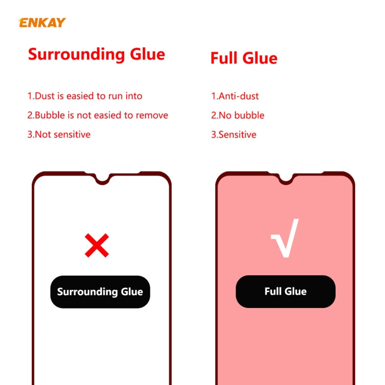 Hat-Prince ENKAY Clear TPU Shockproof Case Soft Anti-slip Cover + 0.26mm 9H 2.5D Full Glue Full Coverage Tempered Glass Protector Film
