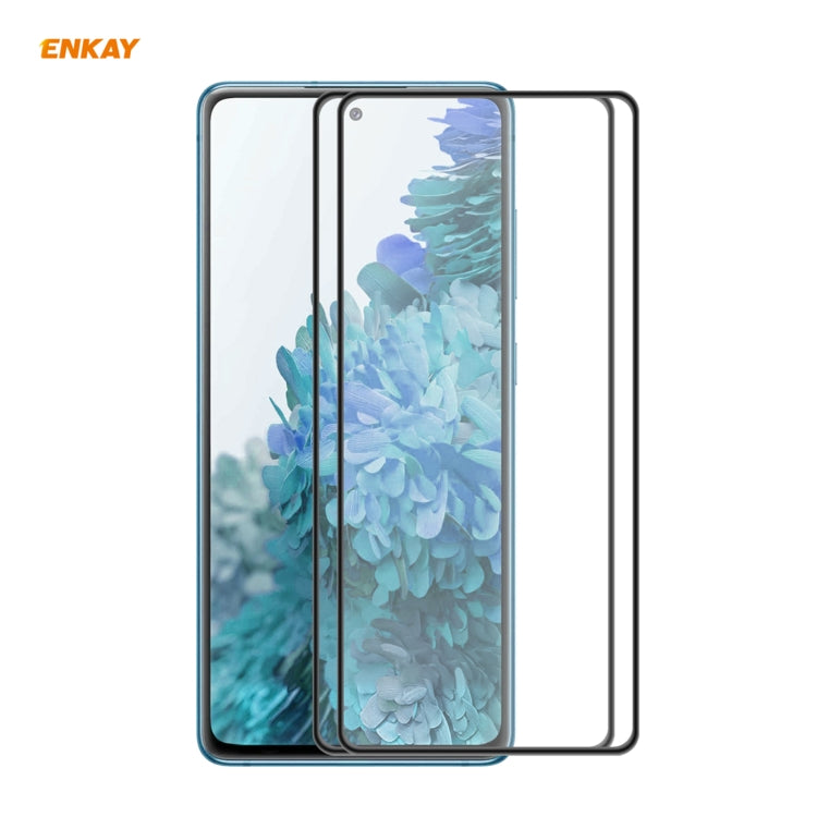 2PCS ENKAY Hat-Prince Anti-drop Full Glue Tempered Glass Full Screen Film Anti-fall Protector