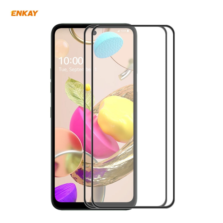 2PCS ENKAY Hat-Prince Anti-drop Full Glue Tempered Glass Full Screen Film Anti-fall Protector