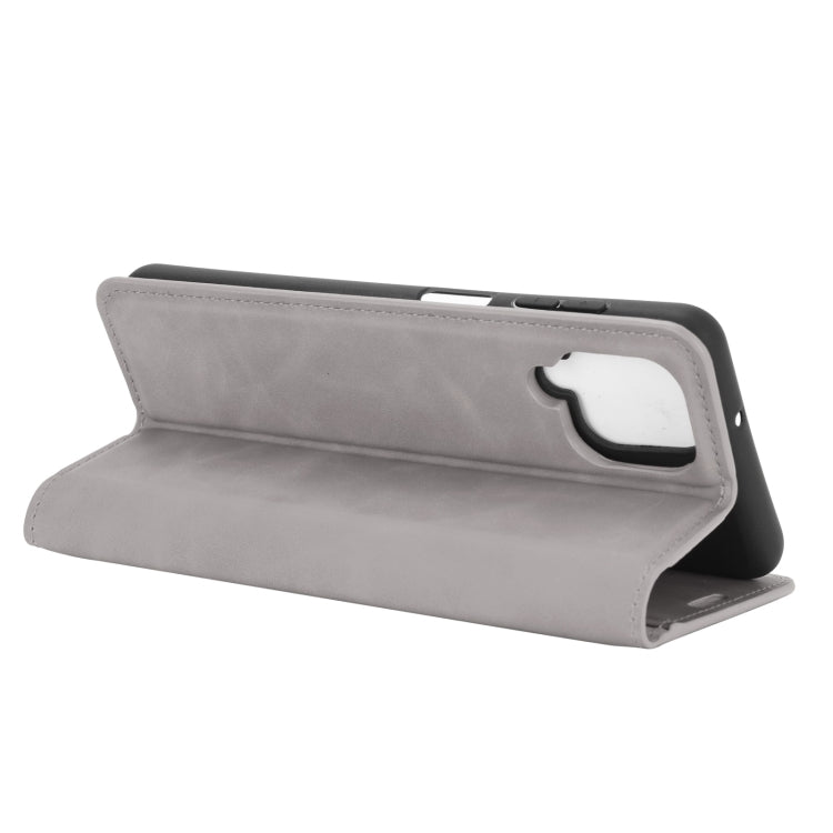 For Samsung Galaxy A12 Retro-skin Business Magnetic Suction Leather Case with Holder & Card Slots & Wallet