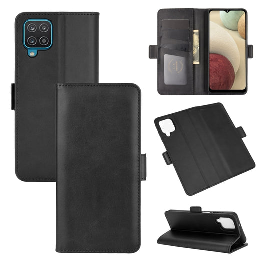 For Samsung Galaxy A12 Dual-side Magnetic Buckle Horizontal Flip Leather Case with Holder & Card Slots & Wallet