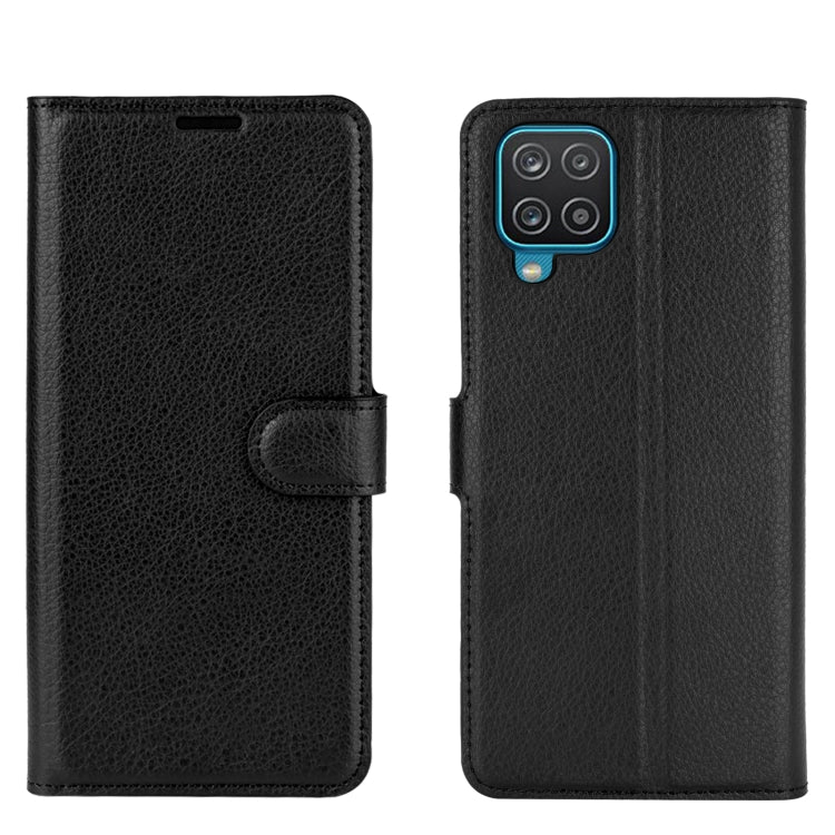 For Samsung Galaxy A12 Litchi Texture Horizontal Flip Protective Case with Holder & Card Slots & Wallet
