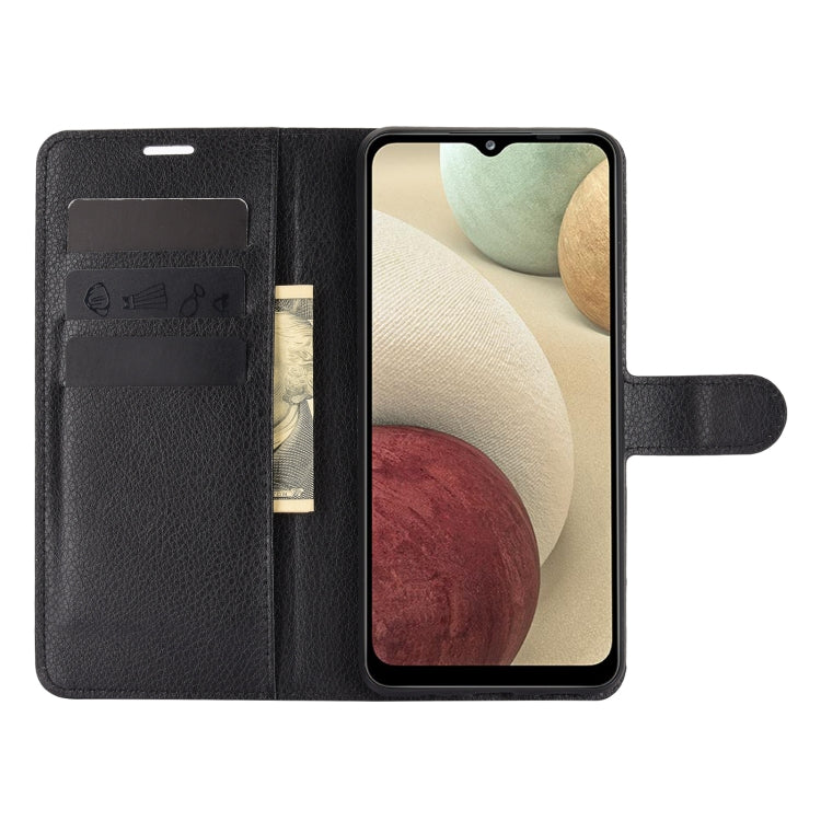 For Samsung Galaxy A12 Litchi Texture Horizontal Flip Protective Case with Holder & Card Slots & Wallet