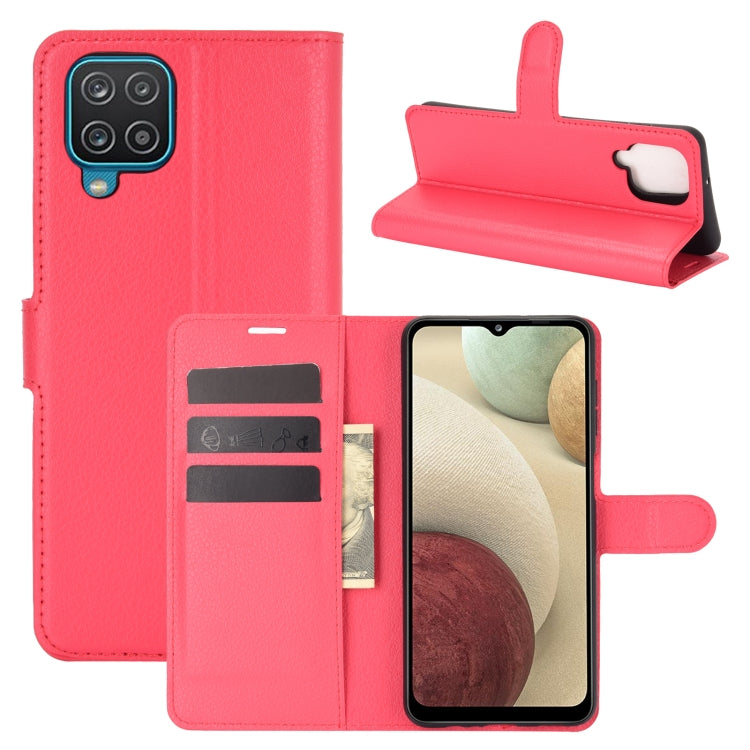 For Samsung Galaxy A12 Litchi Texture Horizontal Flip Protective Case with Holder & Card Slots & Wallet