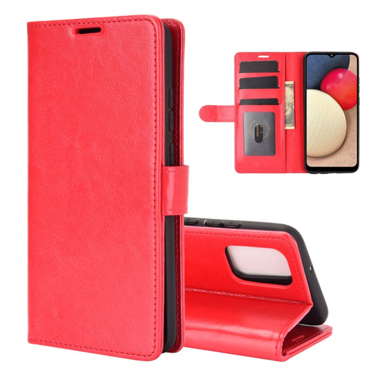 For Samsung Galaxy A02s R64 Texture Single Horizontal Flip Protective Case with Holder & Card Slots & Wallet& Photo Frame