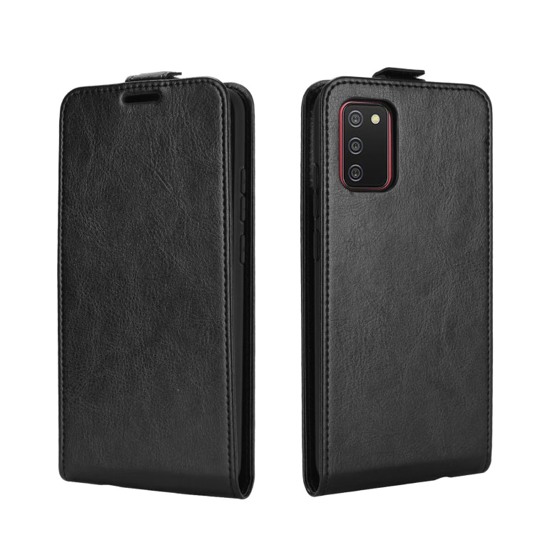 For Samsung Galaxy A02s R64 Texture Single Vertical Flip Leather Protective Case with Card Slots & Photo Frame