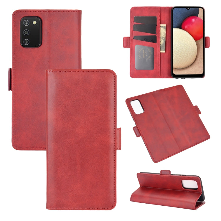For Samsung Galaxy A02s Dual-side Magnetic Buckle Horizontal Flip Leather Case with Holder & Card Slots & Wallet