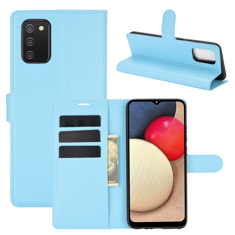 For Samsung Galaxy A02s Litchi Texture Horizontal Flip Protective Case with Holder & Card Slots & Wallet