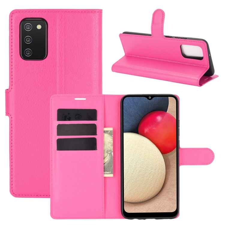 For Samsung Galaxy A02s Litchi Texture Horizontal Flip Protective Case with Holder & Card Slots & Wallet