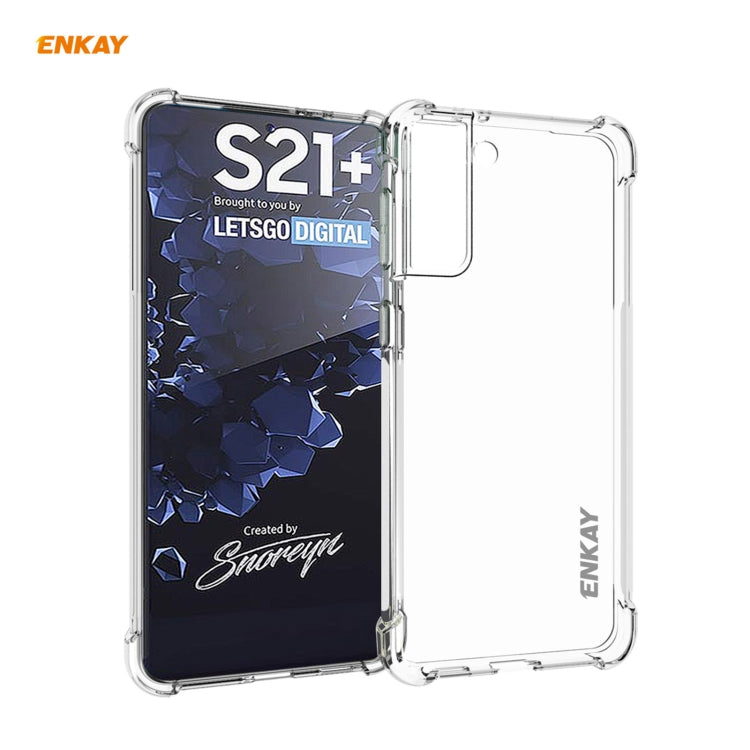 Hat-Prince ENKAY Clear TPU Shockproof Case Soft Anti-slip Cover + 0.26mm 9H 2.5D Full Glue Full Coverage Tempered Glass Protector Film Support Fingerprint Unlock