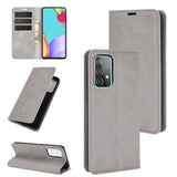 For Samsung Galaxy A52 5G  Retro-skin Business Magnetic Suction Leather Case with Holder & Card Slots & Wallet