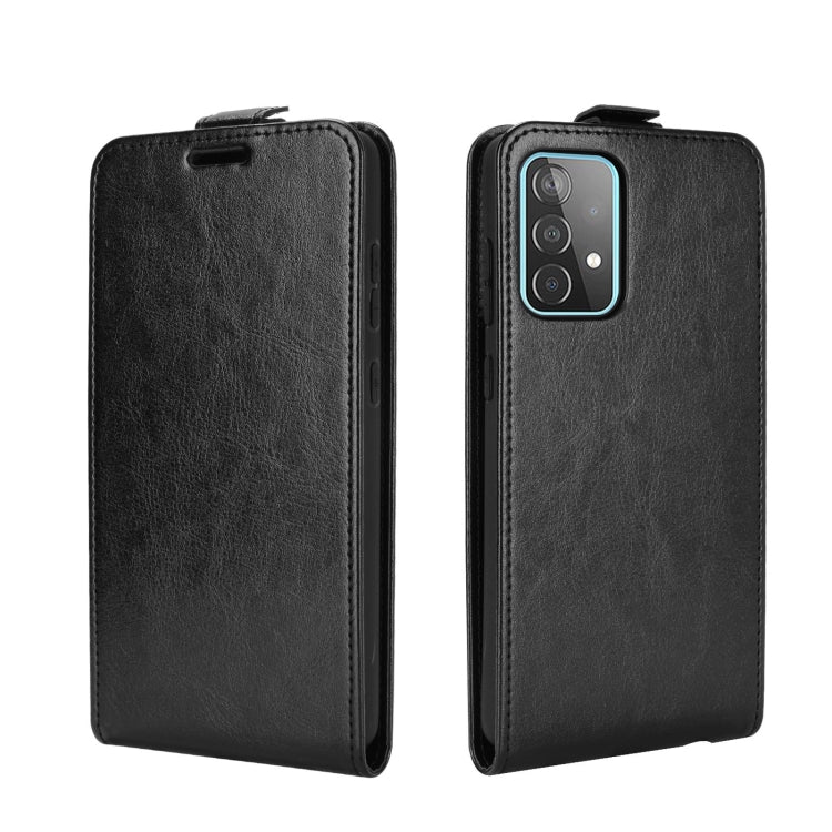 For Samsung Galaxy A52 5G  R64 Texture Single Vertical Flip Leather Protective Case with Card Slots & Photo Frame