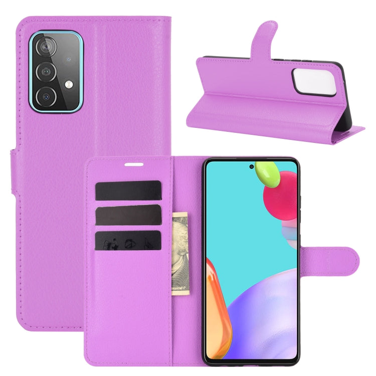 For Samsung Galaxy A52 5G Litchi Texture Horizontal Flip Protective Case with Holder & Card Slots & Wallet