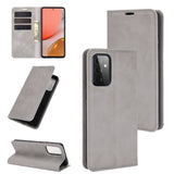 For Samsung Galaxy A72 5G Retro-skin Business Magnetic Suction Leather Case with Holder & Card Slots & Wallet