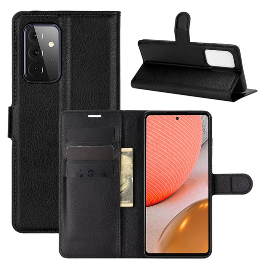 For Samsung Galaxy A72 5G Litchi Texture Horizontal Flip Protective Case with Holder & Card Slots & Wallet