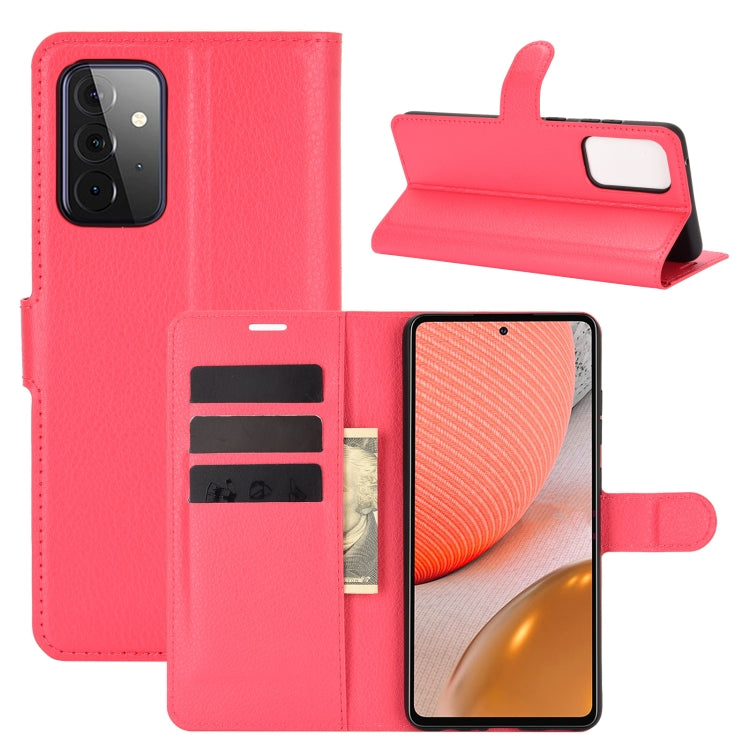 For Samsung Galaxy A72 5G Litchi Texture Horizontal Flip Protective Case with Holder & Card Slots & Wallet