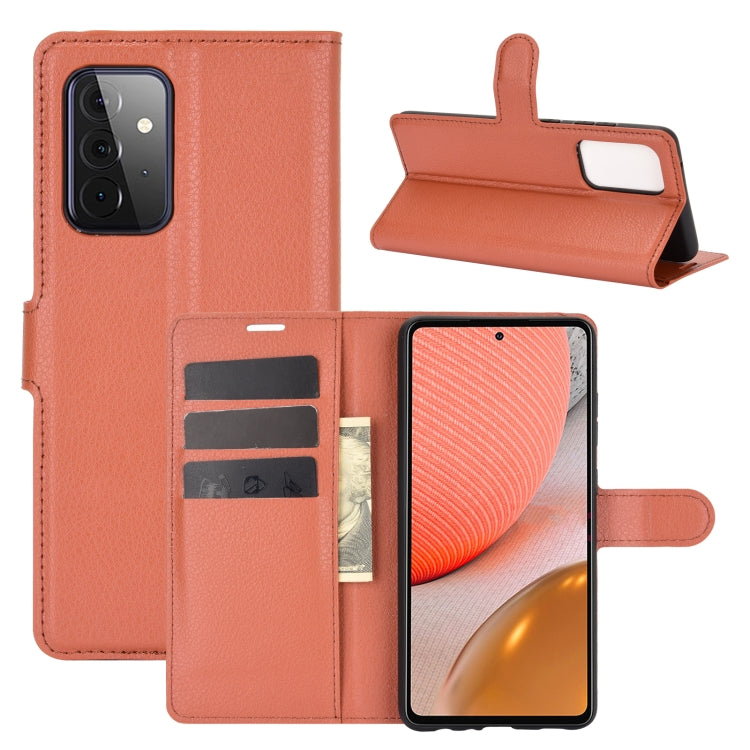 For Samsung Galaxy A72 5G Litchi Texture Horizontal Flip Protective Case with Holder & Card Slots & Wallet
