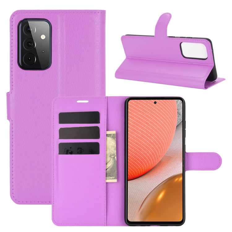 For Samsung Galaxy A72 5G Litchi Texture Horizontal Flip Protective Case with Holder & Card Slots & Wallet