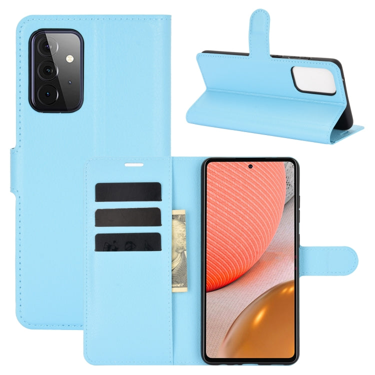 For Samsung Galaxy A72 5G Litchi Texture Horizontal Flip Protective Case with Holder & Card Slots & Wallet