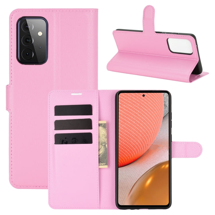 For Samsung Galaxy A72 5G Litchi Texture Horizontal Flip Protective Case with Holder & Card Slots & Wallet