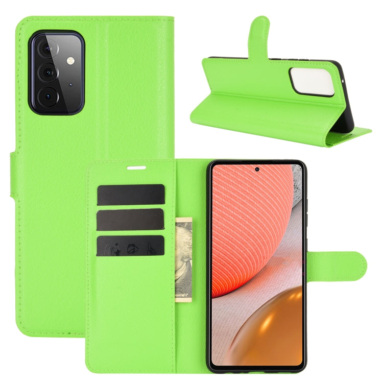 For Samsung Galaxy A72 5G Litchi Texture Horizontal Flip Protective Case with Holder & Card Slots & Wallet