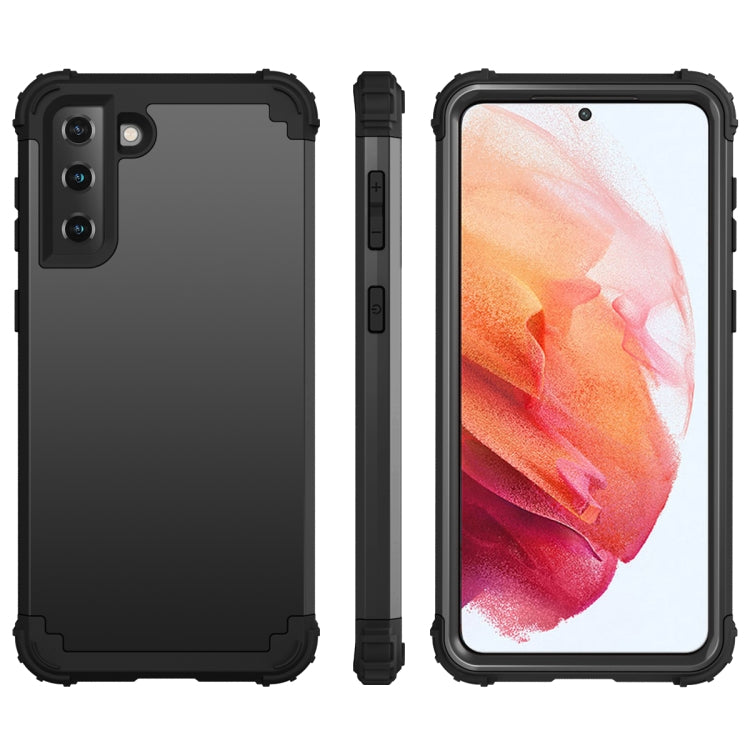 PC+ Silicone Three-piece Anti-drop Mobile Phone Protective Back Cover