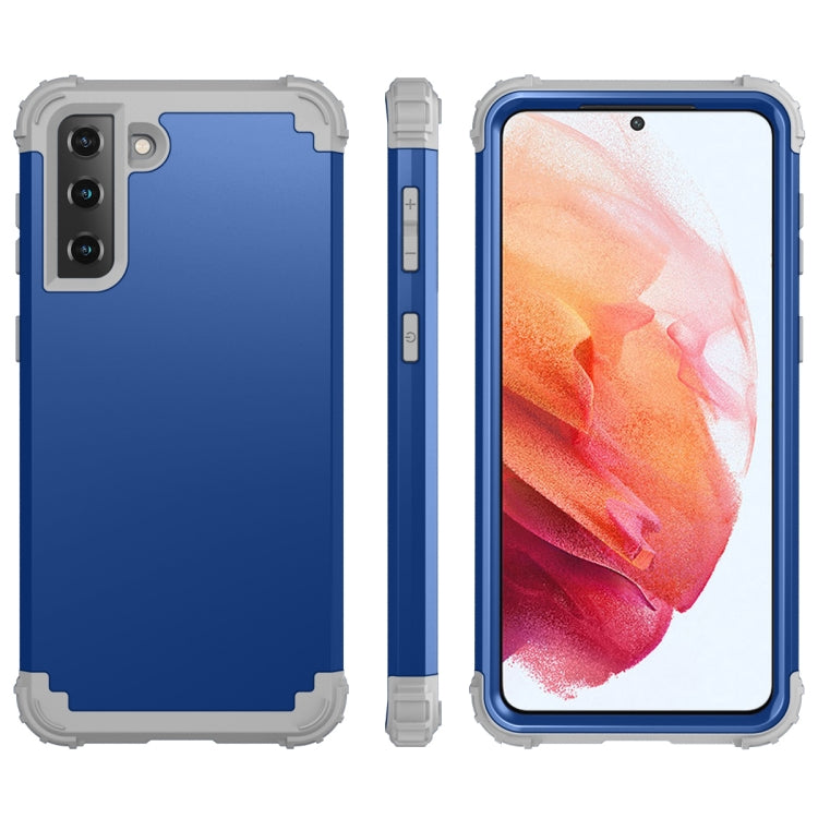 PC+ Silicone Three-piece Anti-drop Mobile Phone Protective Back Cover