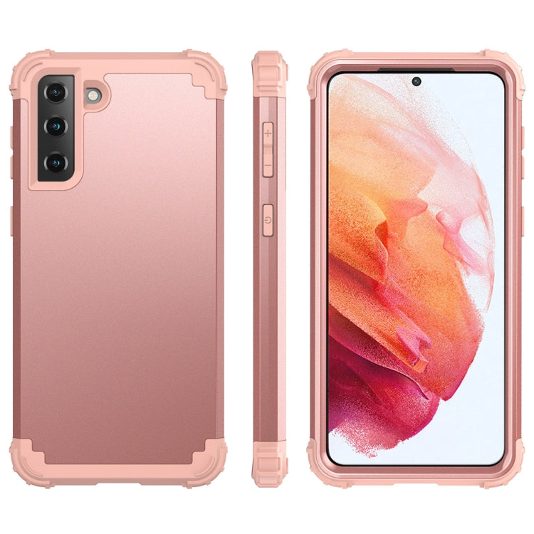 PC+ Silicone Three-piece Anti-drop Mobile Phone Protective Back Cover