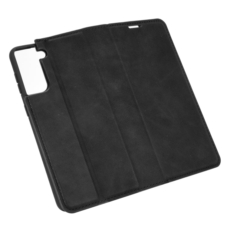 For Samsung Galaxy S21 Plus Retro-skin Business Magnetic Suction Leather Case with Holder & Card Slots & Wallet