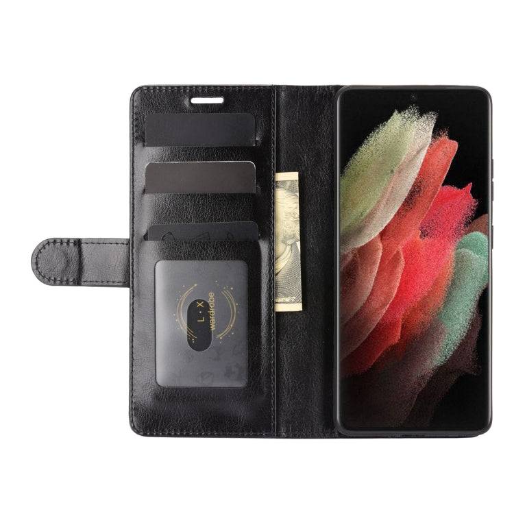For Samsung Galaxy S21 Ultra R64 Texture Single Horizontal Flip Protective Case with Holder & Card Slots & Wallet& Photo Frame