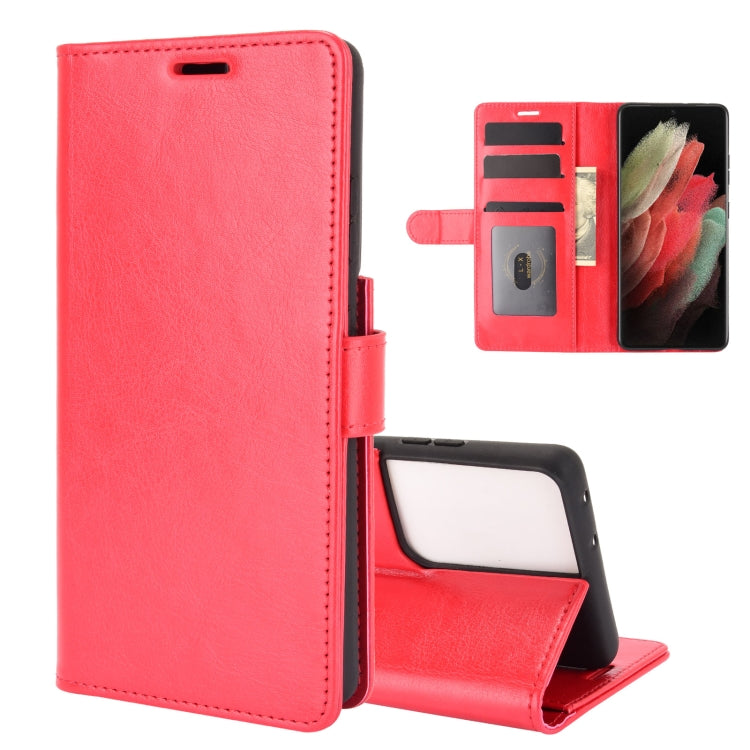 For Samsung Galaxy S21 Ultra R64 Texture Single Horizontal Flip Protective Case with Holder & Card Slots & Wallet& Photo Frame