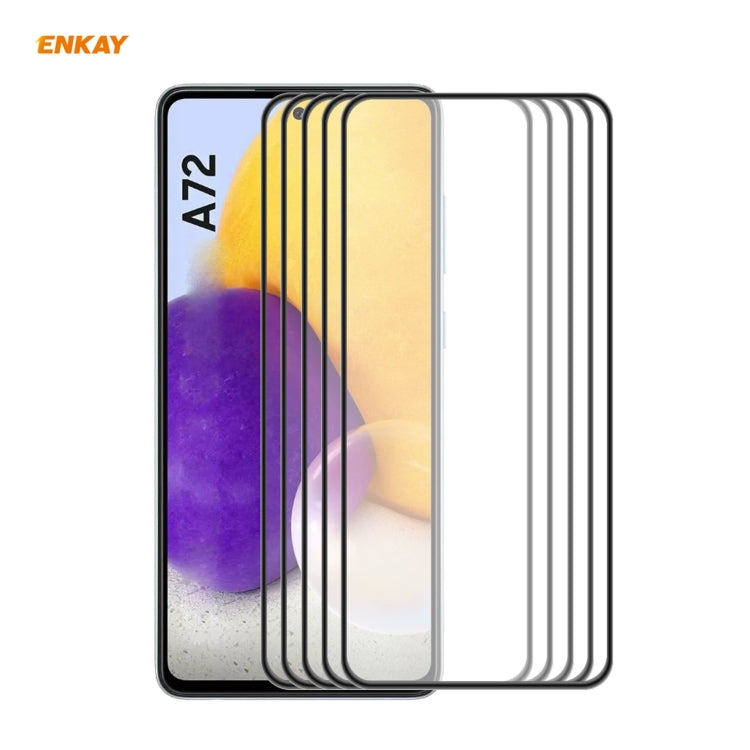 5 PCS ENKAY Hat-Prince Anti-drop Full Glue Tempered Glass Full Screen Film Anti-fall Protector