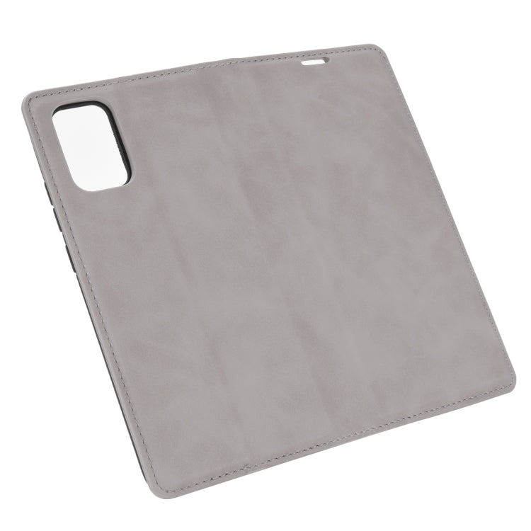 For Samsung Galaxy A02s (US Version) Retro-skin Business Magnetic Suction Leather Case with Holder & Card Slots & Wallet